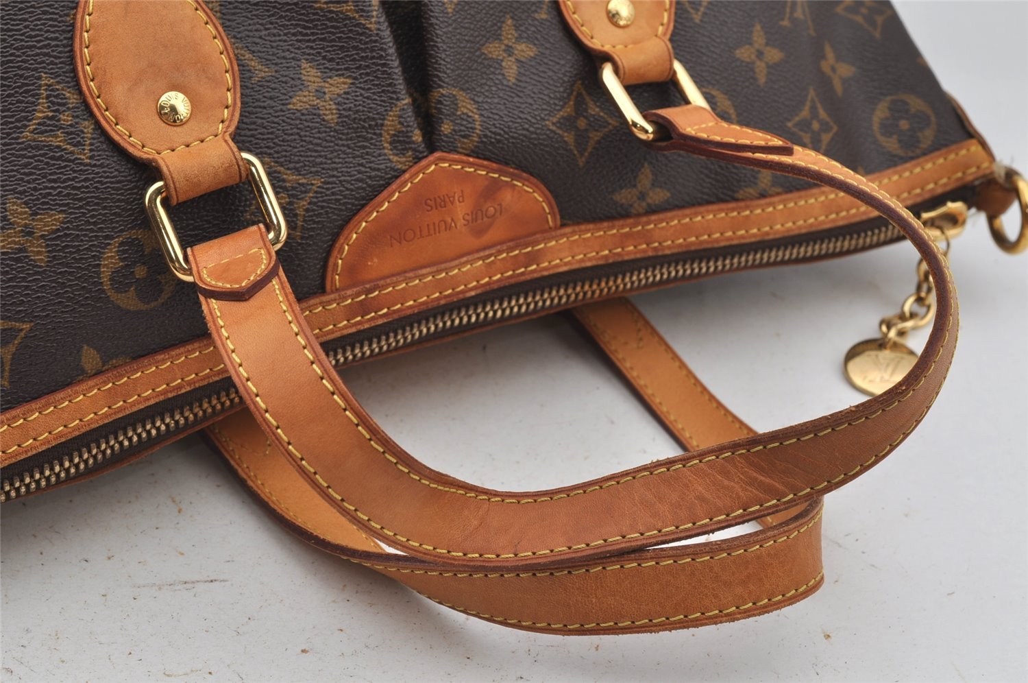 Authentic Louis Vuitton Monogram Palermo PM Shoulder Tote Bag M40145 LV 4642J