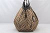 Authentic GUCCI Sukey Shoulder Tote Bag GG Canvas Leather 211943 Brown 4642K