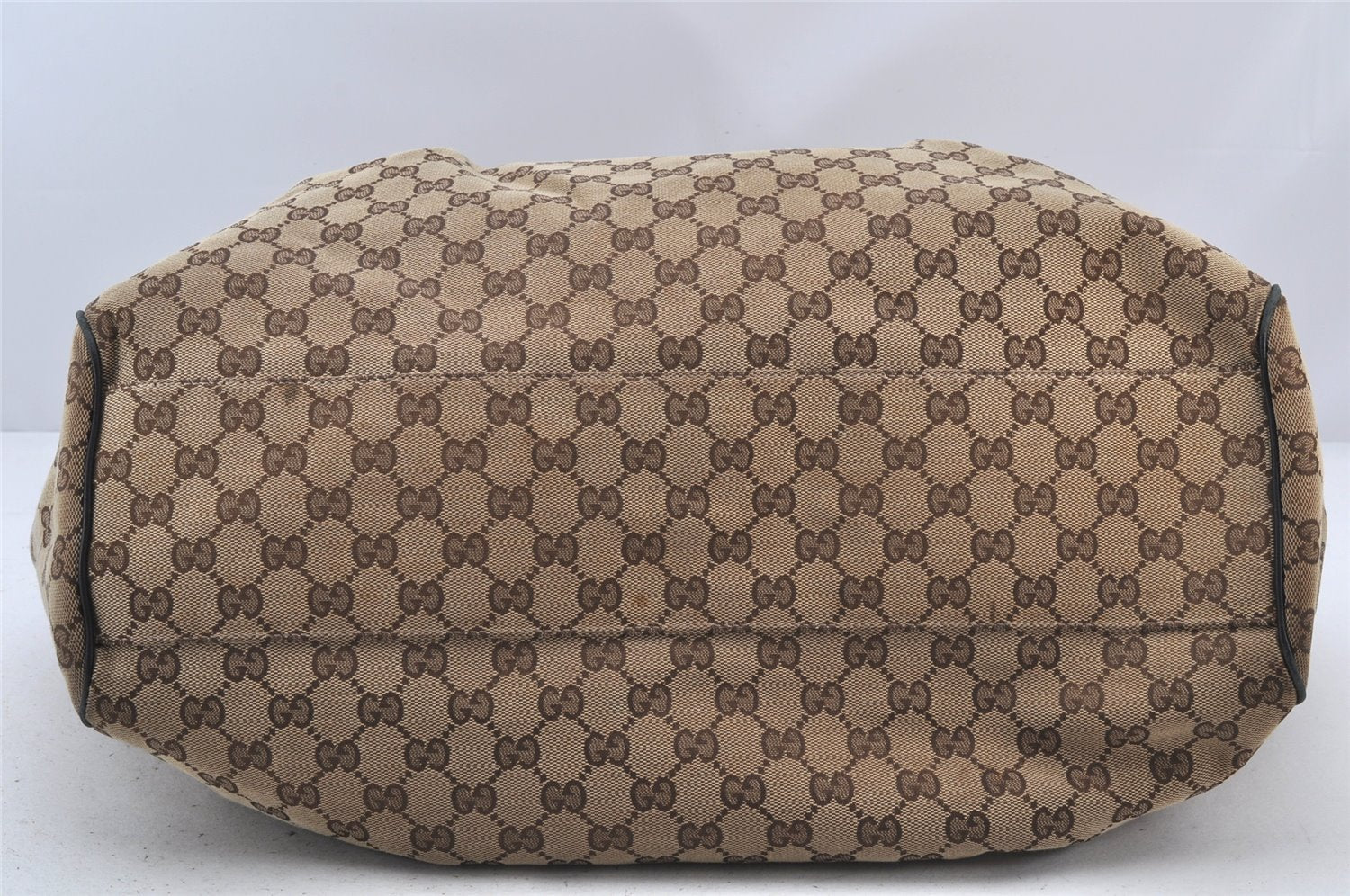 Authentic GUCCI Sukey Shoulder Tote Bag GG Canvas Leather 211943 Brown 4642K
