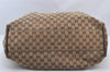 Authentic GUCCI Sukey Shoulder Tote Bag GG Canvas Leather 211943 Brown 4642K