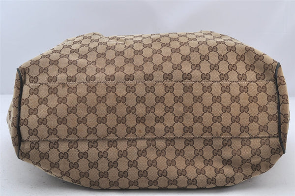Authentic GUCCI Sukey Shoulder Tote Bag GG Canvas Leather 211943 Brown 4642K