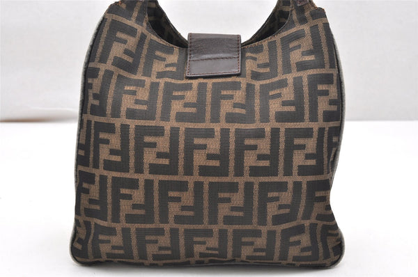 Authentic FENDI Vintage Zucca Shoulder Hand Bag Purse Canvas Leather Brown 4643K