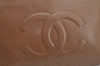 Authentic CHANEL Vintage Caviar Skin CC Logo Shoulder Tote Bag Brown Junk 4644I