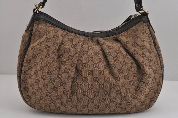 Authentic GUCCI Sukey Shoulder Hand Bag GG Canvas Leather 232955 Brown 4644J