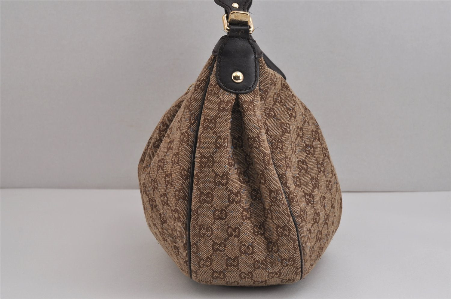 Authentic GUCCI Sukey Shoulder Hand Bag GG Canvas Leather 232955 Brown 4644J