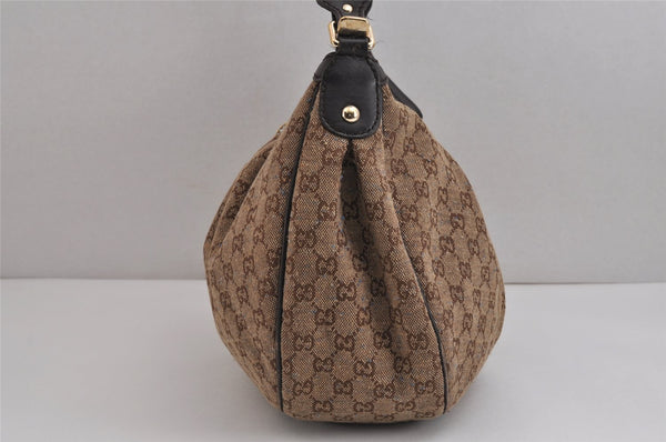 Authentic GUCCI Sukey Shoulder Hand Bag GG Canvas Leather 232955 Brown 4644J