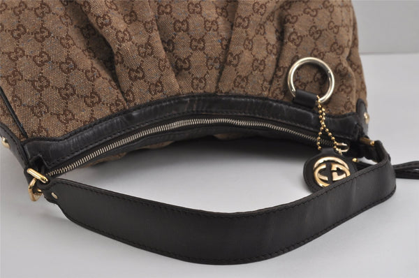 Authentic GUCCI Sukey Shoulder Hand Bag GG Canvas Leather 232955 Brown 4644J