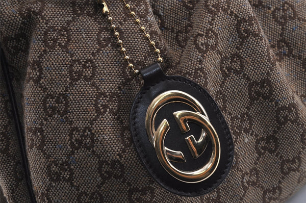 Authentic GUCCI Sukey Shoulder Hand Bag GG Canvas Leather 232955 Brown 4644J