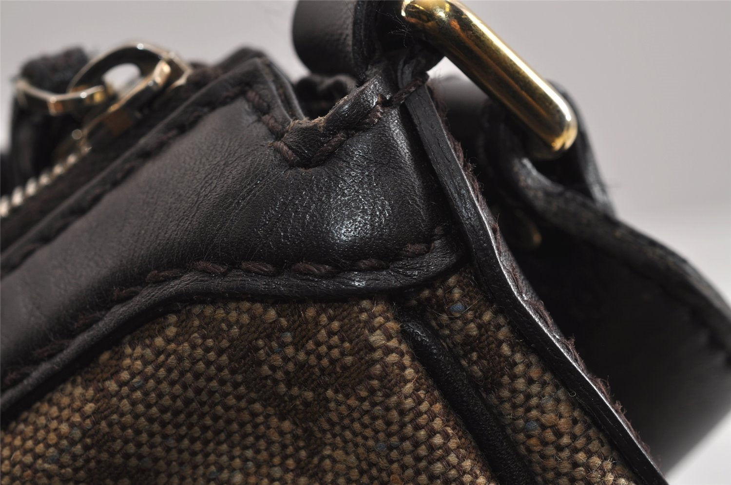 Authentic GUCCI Sukey Shoulder Hand Bag GG Canvas Leather 232955 Brown 4644J