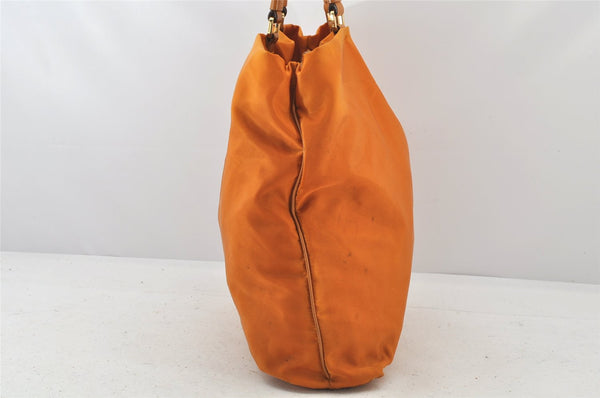 Authentic PRADA Nylon Tessuto Leather Shoulder Hand Bag Orange 4644K