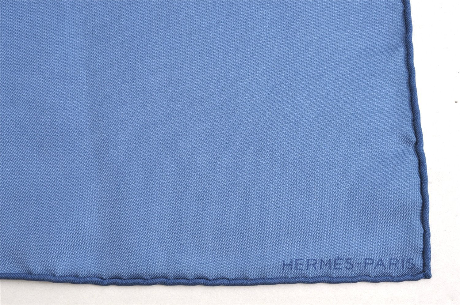 Authentic HERMES Petit Carre 40 Scarf Handkerchief Silk Blue 4644L