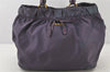 Authentic PRADA Tessuto Bow Nylon Leather 2Way Hand Bag BN1970 Purple 4645K