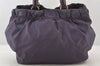 Authentic PRADA Tessuto Bow Nylon Leather 2Way Hand Bag BN1970 Purple 4645K