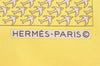 Auth HERMES Petit Carre 40 Scarf Handkerchief Airplane Motif Silk Yellow 4645L