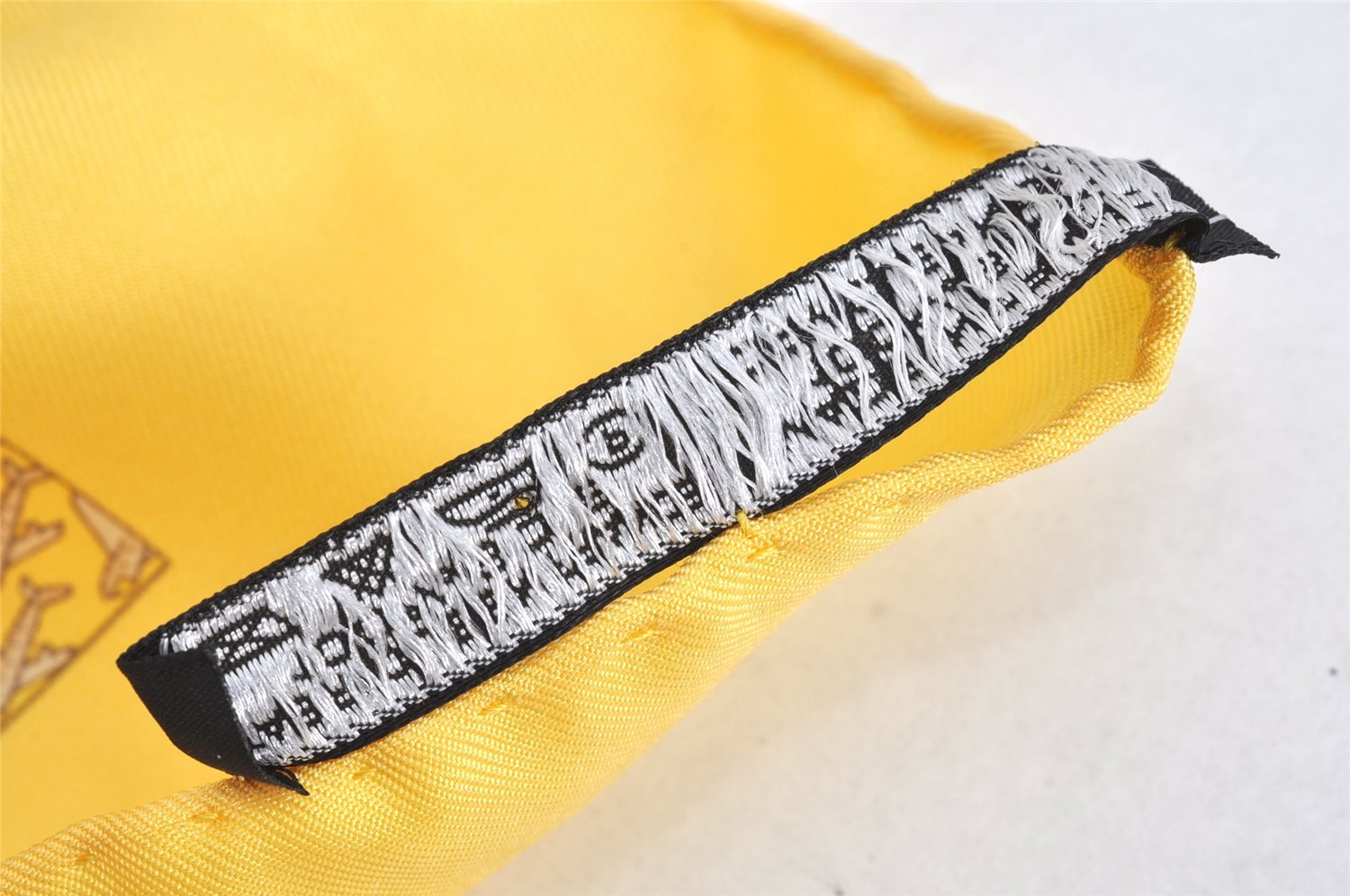 Auth HERMES Petit Carre 40 Scarf Handkerchief Airplane Motif Silk Yellow 4645L