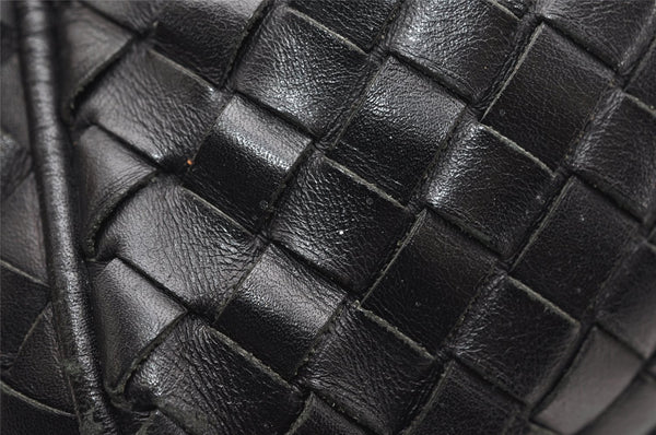 Authentic BOTTEGA VENETA Intrecciato Leather Clutch Hand Bag Purse Black 4646K