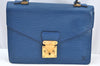 Authentic Louis Vuitton Epi Concorde Hand Bag Purse Blue M52135 LV 4647F