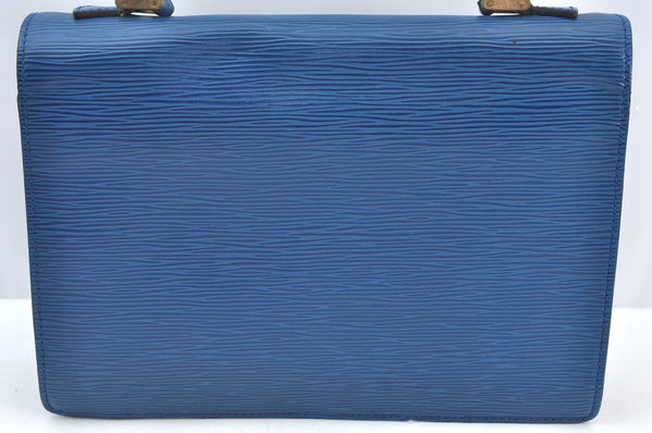 Authentic Louis Vuitton Epi Concorde Hand Bag Purse Blue M52135 LV 4647F