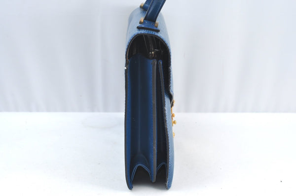 Authentic Louis Vuitton Epi Concorde Hand Bag Purse Blue M52135 LV 4647F