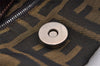 Authentic FENDI Vintage Zucca Shoulder Hand Bag Purse Nylon Leather Brown 4647I
