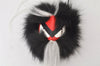 Authentic FENDI Monster Eye Bag Bugs Bag Charm Leather Fur Black Red 4647K