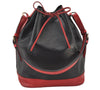Authentic Louis Vuitton Epi Noe Bi-color Black x Red M44017 Drawstring Bag 4648K