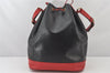 Authentic Louis Vuitton Epi Noe Bi-color Black x Red M44017 Drawstring Bag 4648K