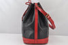 Authentic Louis Vuitton Epi Noe Bi-color Black x Red M44017 Drawstring Bag 4648K