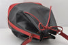 Authentic Louis Vuitton Epi Noe Bi-color Black x Red M44017 Drawstring Bag 4648K
