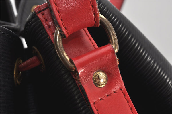 Authentic Louis Vuitton Epi Noe Bi-color Black x Red M44017 Drawstring Bag 4648K