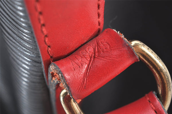 Authentic Louis Vuitton Epi Noe Bi-color Black x Red M44017 Drawstring Bag 4648K