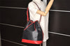 Authentic Louis Vuitton Epi Noe Bi-color Black x Red M44017 Drawstring Bag 4648K