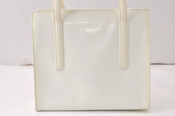 Authentic PRADA Vintage Leather Nappa Shoulder Hand Bag Purse White 4649K