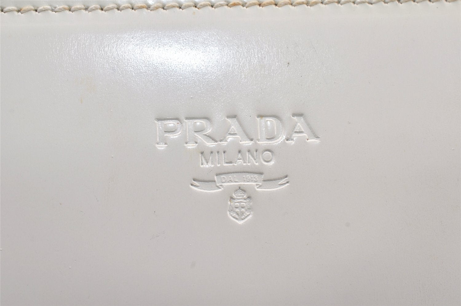 Authentic PRADA Vintage Leather Nappa Shoulder Hand Bag Purse White 4649K