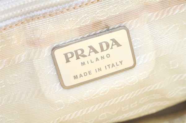 Authentic PRADA Vintage Leather Nappa Shoulder Hand Bag Purse White 4649K