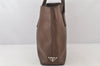 Authentic PRADA Vitello Chic Leather Shoulder Tote Bag BR0762 Brown 4650K