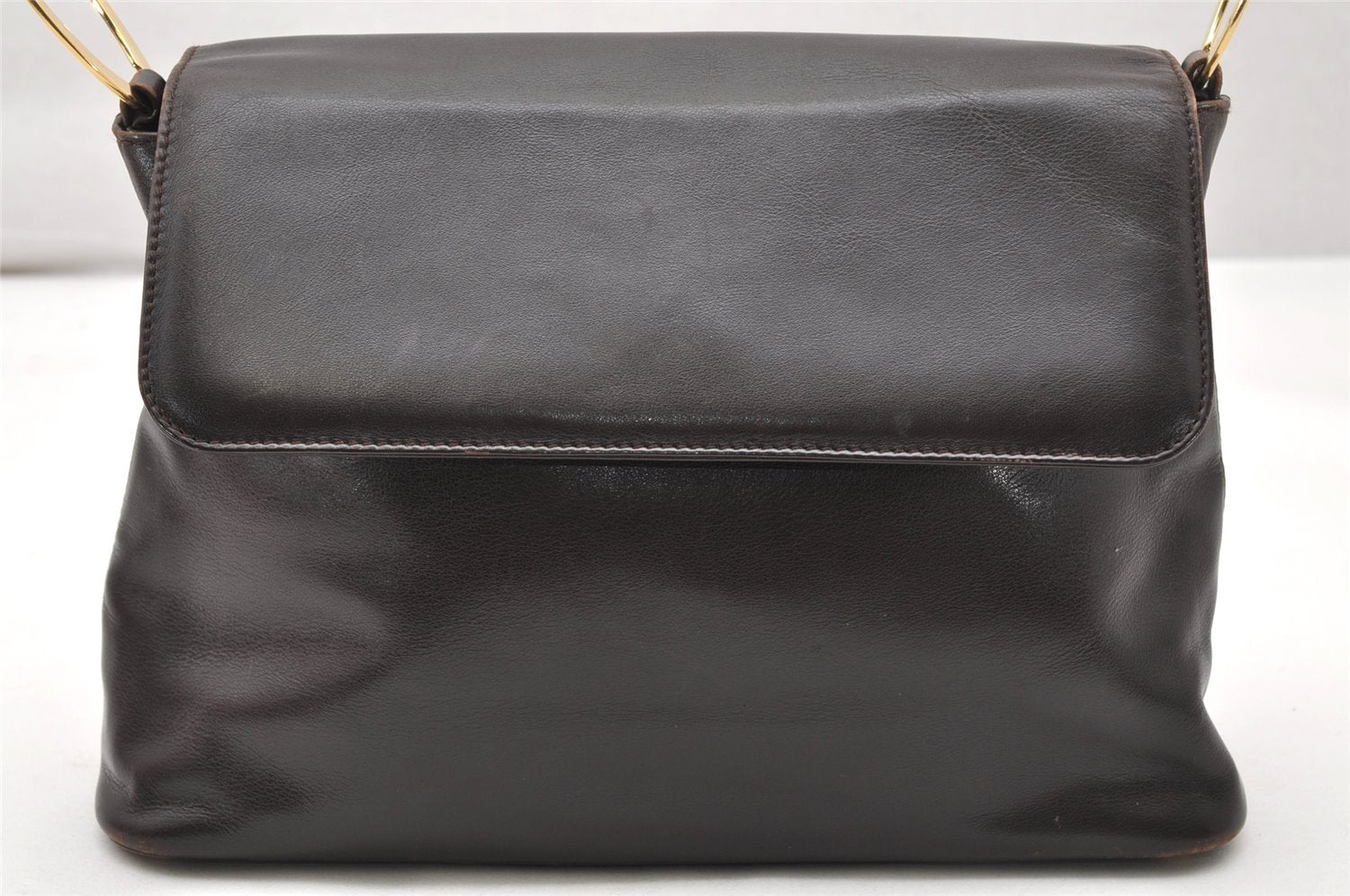 Authentic GUCCI Vintage Shoulder Bag Purse Leather Brown Junk 4651K