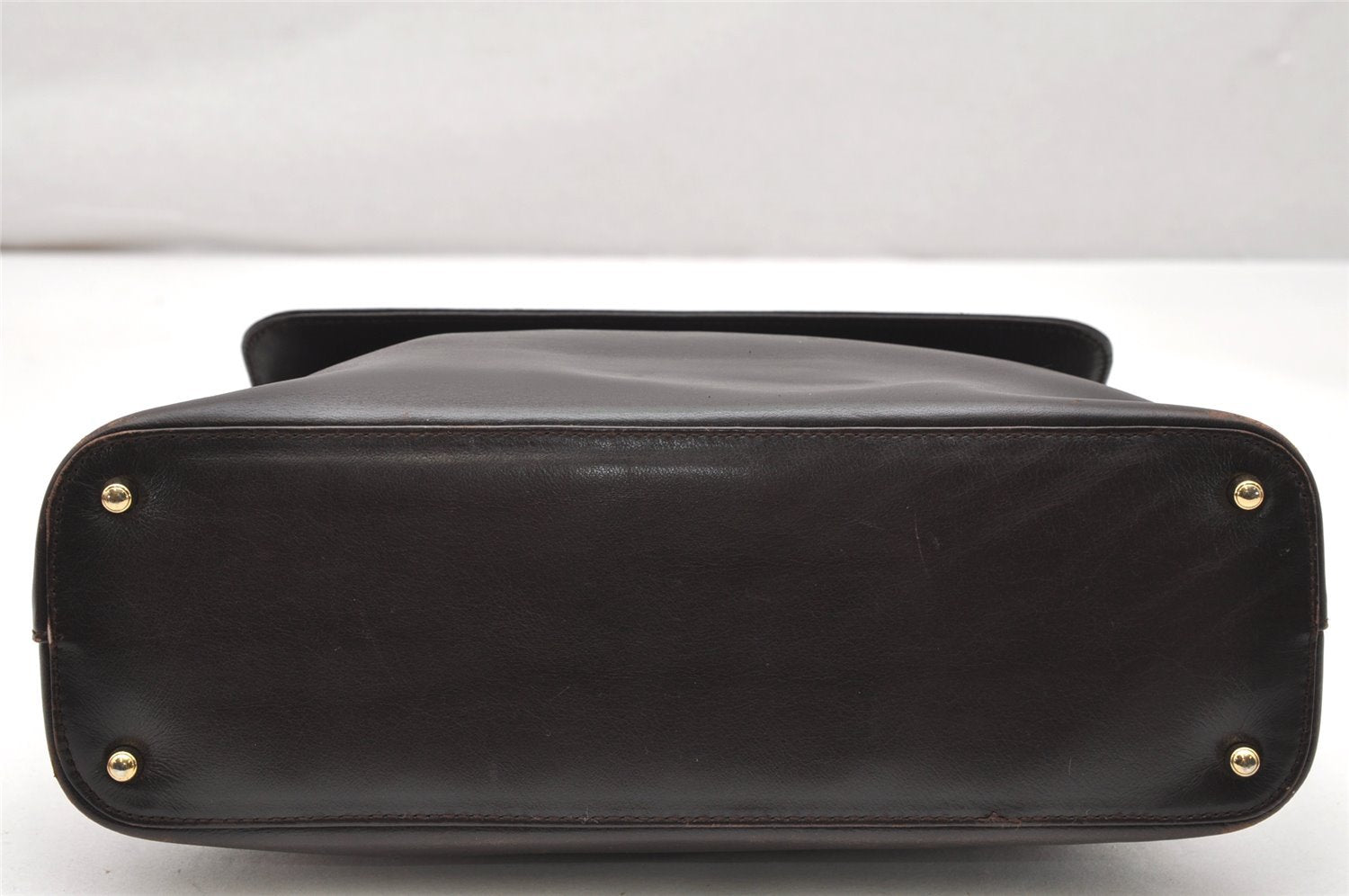 Authentic GUCCI Vintage Shoulder Bag Purse Leather Brown Junk 4651K