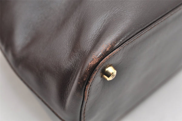 Authentic GUCCI Vintage Shoulder Bag Purse Leather Brown Junk 4651K