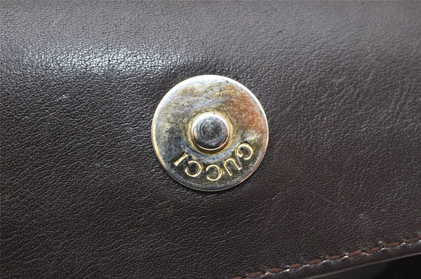 Authentic GUCCI Vintage Shoulder Bag Purse Leather Brown Junk 4651K