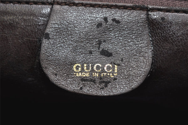 Authentic GUCCI Vintage Shoulder Bag Purse Leather Brown Junk 4651K