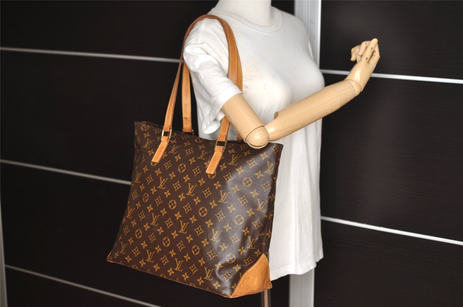 Authentic Louis Vuitton Monogram Cabas Mezzo Shoulder Tote Bag M51151 LV 4652I