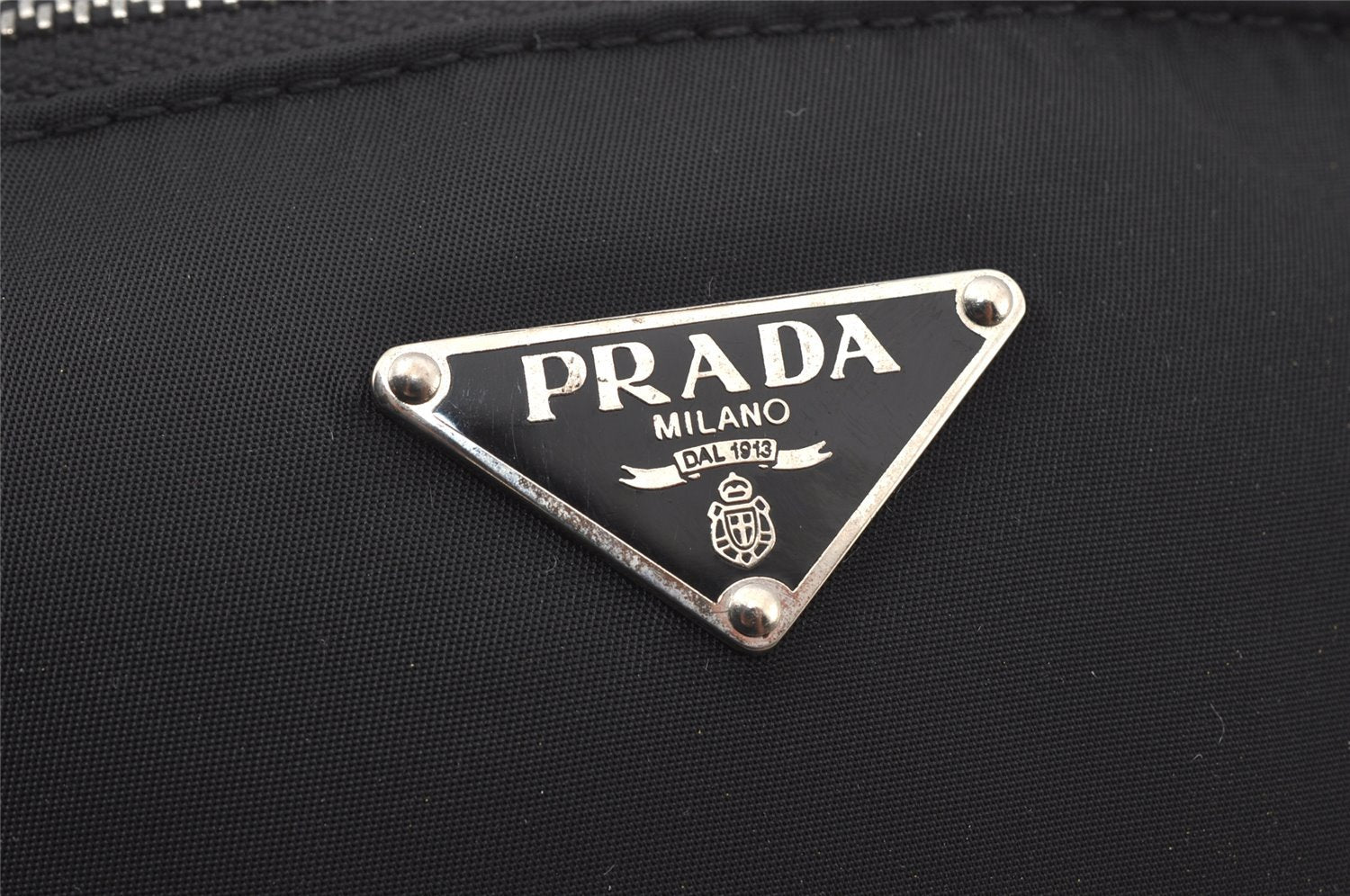 Authentic PRADA Vintage Nylon Tessuto Leather Waist Body Bag Purse Black 4652J