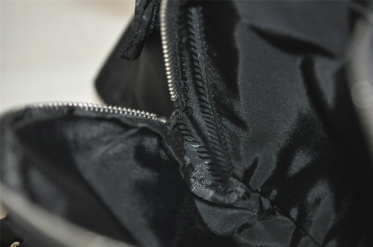 Authentic PRADA Vintage Nylon Tessuto Leather Waist Body Bag Purse Black 4652J