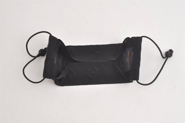 Auth Louis Vuitton Monogram Nylon Mask Cover Black M77147 Box 4652K