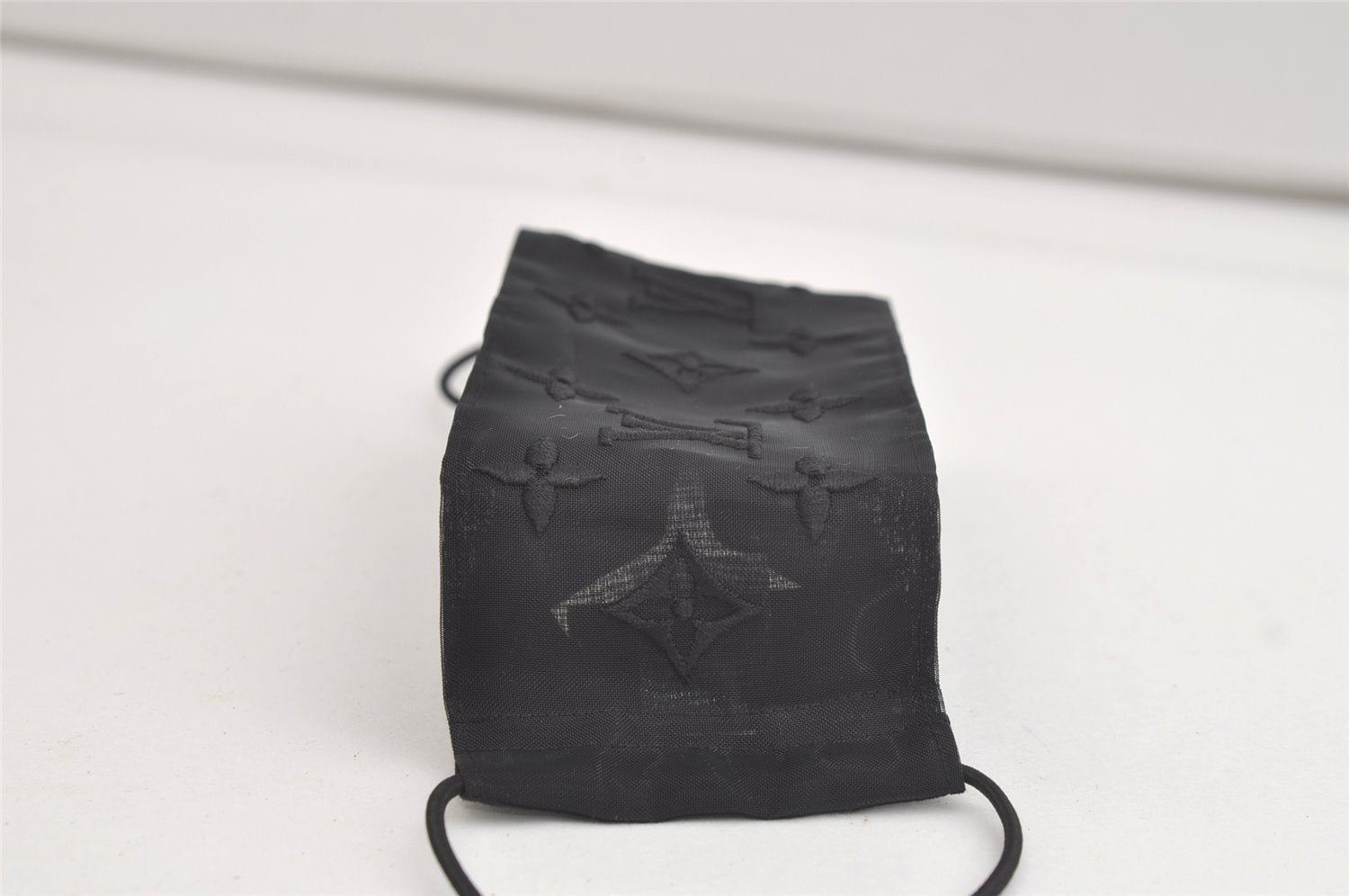 Auth Louis Vuitton Monogram Nylon Mask Cover Black M77147 Box 4652K