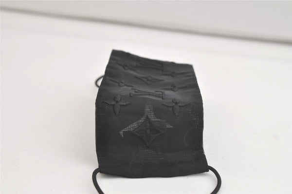 Auth Louis Vuitton Monogram Nylon Mask Cover Black M77147 Box 4652K