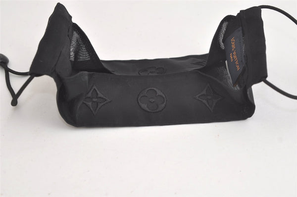 Auth Louis Vuitton Monogram Nylon Mask Cover Black M77147 Box 4652K