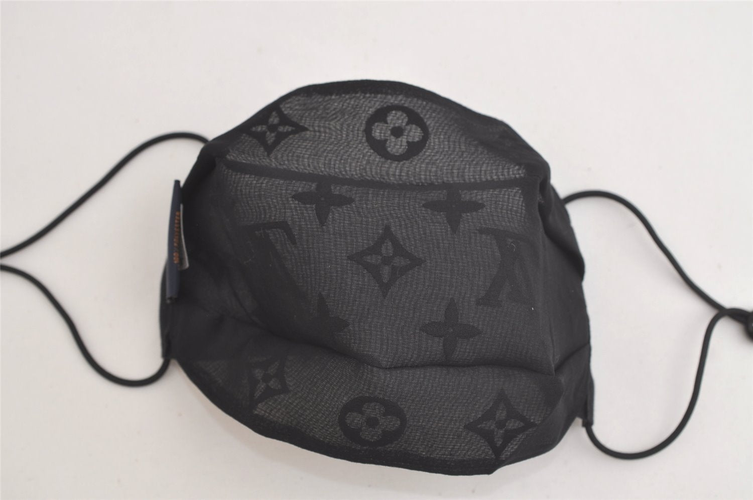 Auth Louis Vuitton Monogram Nylon Mask Cover Black M77147 Box 4652K