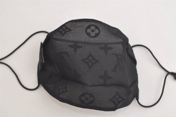 Auth Louis Vuitton Monogram Nylon Mask Cover Black M77147 Box 4652K